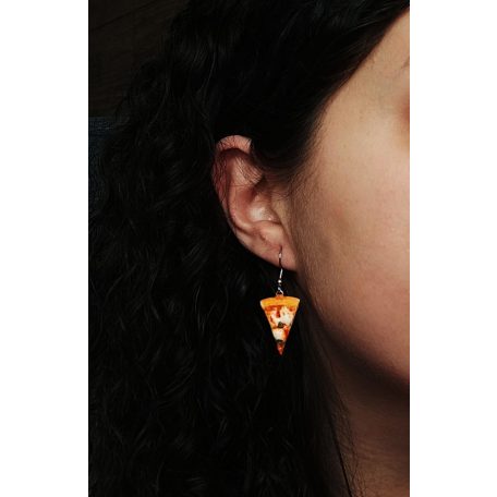 Lógós pizza fülbevaló