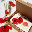 Lógós pipacs fülbevaló