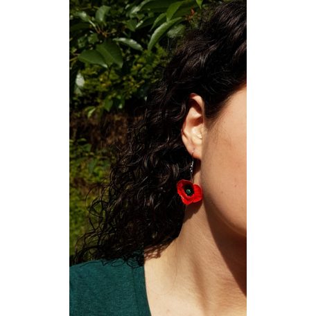 Lógós pipacs fülbevaló