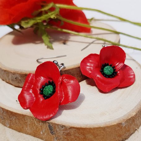 Lógós pipacs fülbevaló