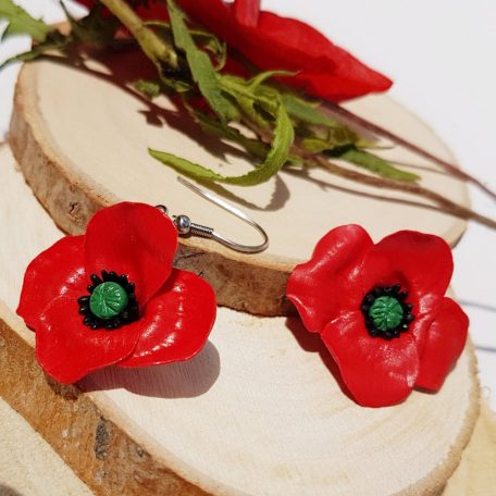 Lógós pipacs fülbevaló