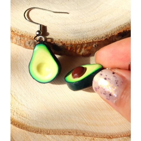 Lógós avokádó fülbevaló