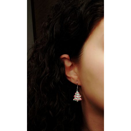 Cukormázas karácsonyfa torta fülbevaló