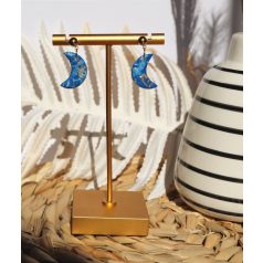 Lógós királykék hold fülbevaló