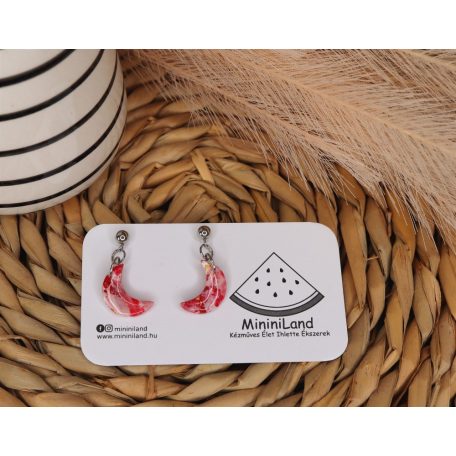 Lógós királykék hold fülbevaló