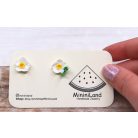 Bedugós fehér virág fülbevaló