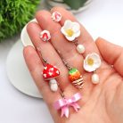 Fehér virág fülbevaló édesvízi gyönggyel