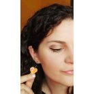 Szív alakú lógós gofri fülbevaló