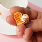 Szív alakú lógós gofri fülbevaló