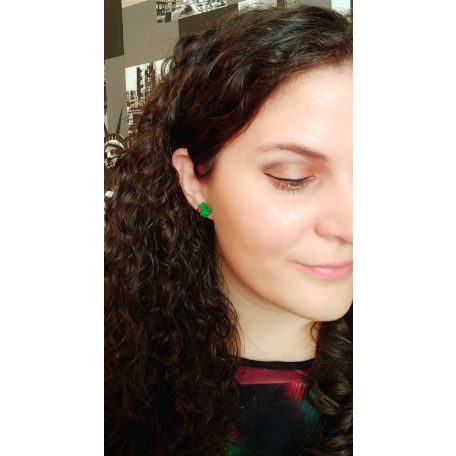 Négylevelű lóhere fülbevaló katicával