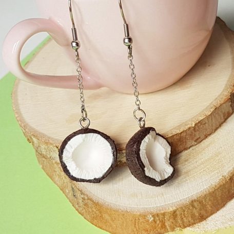 Lógós kókusz fülbevaló