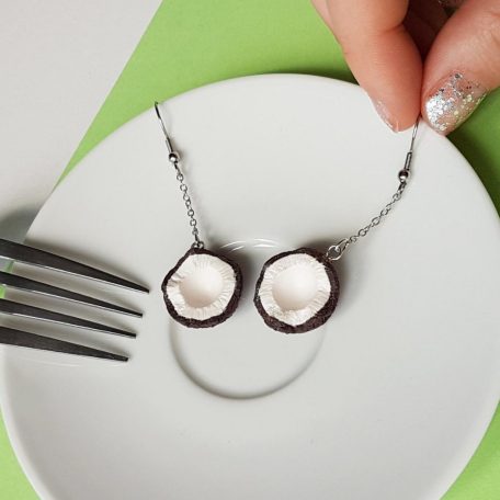 Lógós kókusz fülbevaló