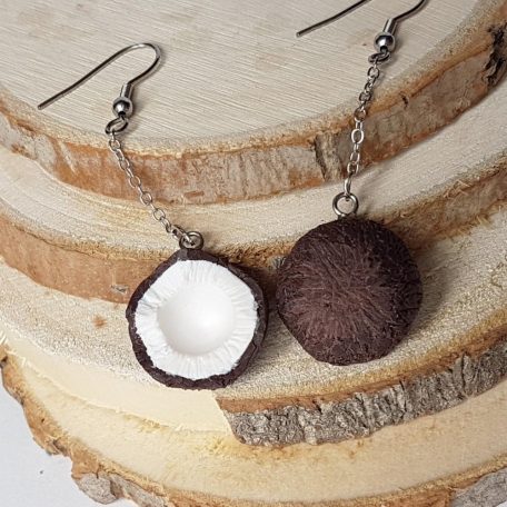 Lógós kókusz fülbevaló