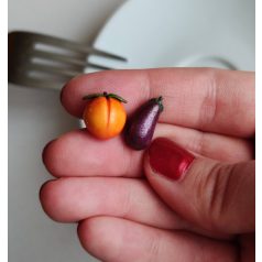 Barack és padlizsán fülbevaló