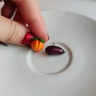 Barack és padlizsán fülbevaló