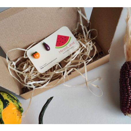 Barack és padlizsán fülbevaló