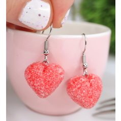 Lógós gumicukor szív fülbevaló