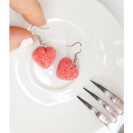 Lógós gumicukor szív fülbevaló
