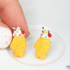 Taiyaki hal gofri fagyival bedugós fülbevaló