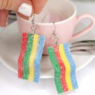 Szivárványos gumicukor fülbevaló