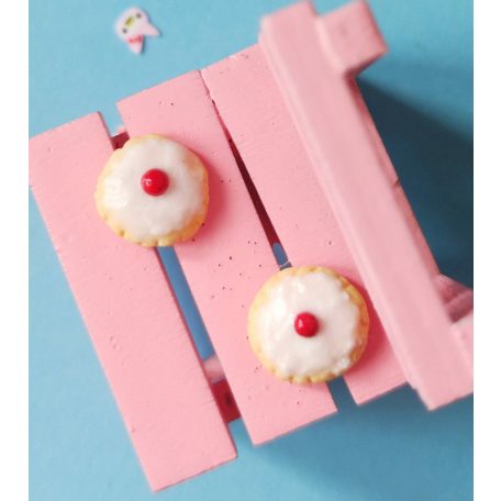 Linzer keksz fülbevaló