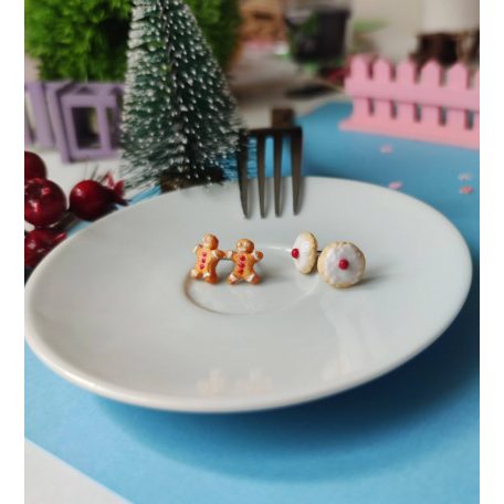 Linzer keksz fülbevaló