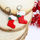 Mikulás zokni fülbevaló