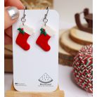 Mikulás zokni fülbevaló