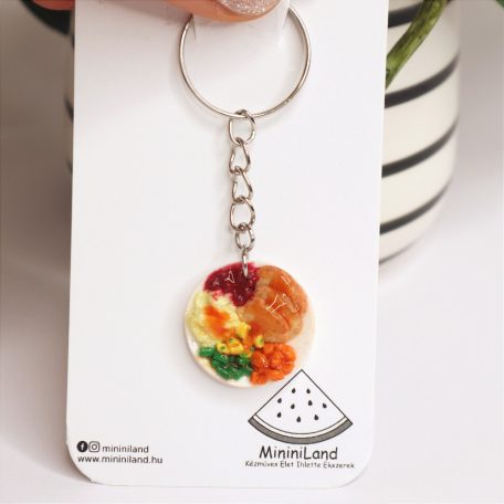 Thanksgiving Dinner Plate Keychain