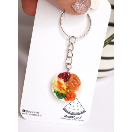 Ebéd tányéron kulcstartó