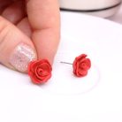 Vörös rózsa fülbevaló