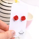 Vörös rózsa fülbevaló