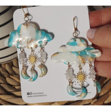 Lógós felhő fülbevaló