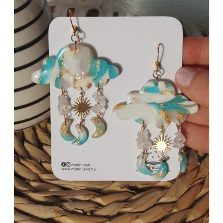 Lógós felhő fülbevaló