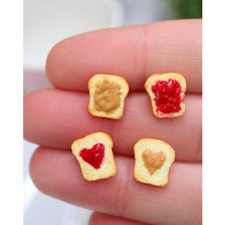 Mogyoróvajas lekváros szendvics fülbevaló