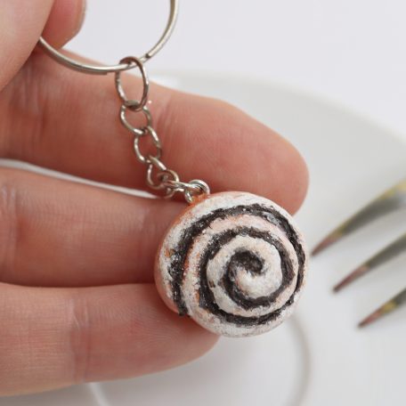 Kakaós csiga porcukorral kulcstartó