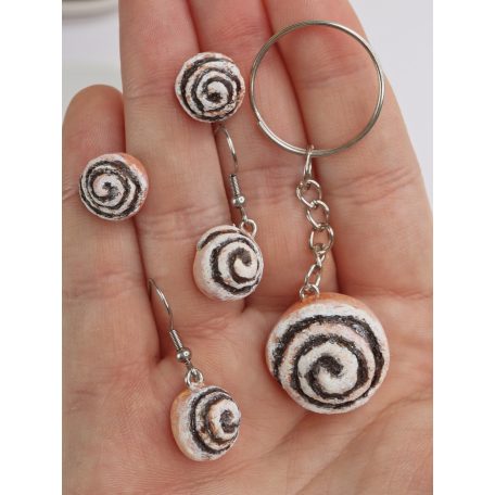 Kakaós csiga porcukorral kulcstartó