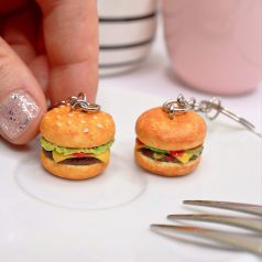 Hamburger kulcstartó