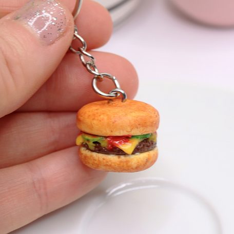 Hamburger kulcstartó