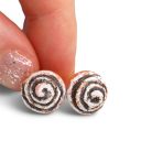 Kakaós csiga porcukorral fülbevaló