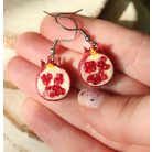 Lógós gránátalma fülbevaló