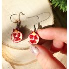 Lógós gránátalma fülbevaló