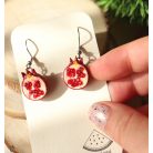 Lógós gránátalma fülbevaló