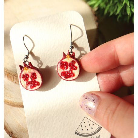 Lógós gránátalma fülbevaló