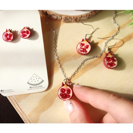 Lógós gránátalma fülbevaló