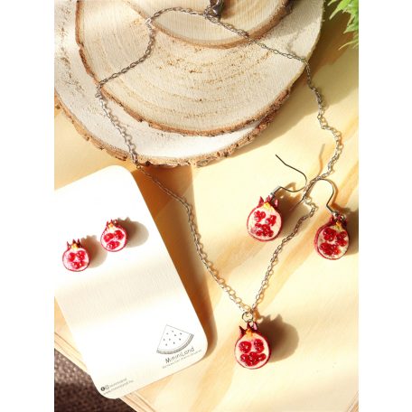 Lógós gránátalma fülbevaló