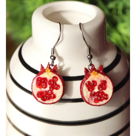 Lógós gránátalma fülbevaló