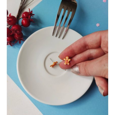 Mézeskalács ember fülbevaló