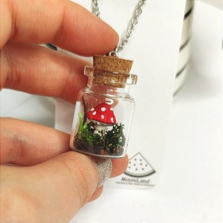 Mushroom Terrarium Jar Necklace