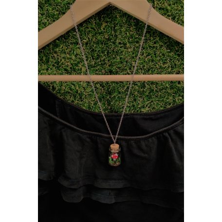 Mini terrárium gomba üvegcse nyaklánc